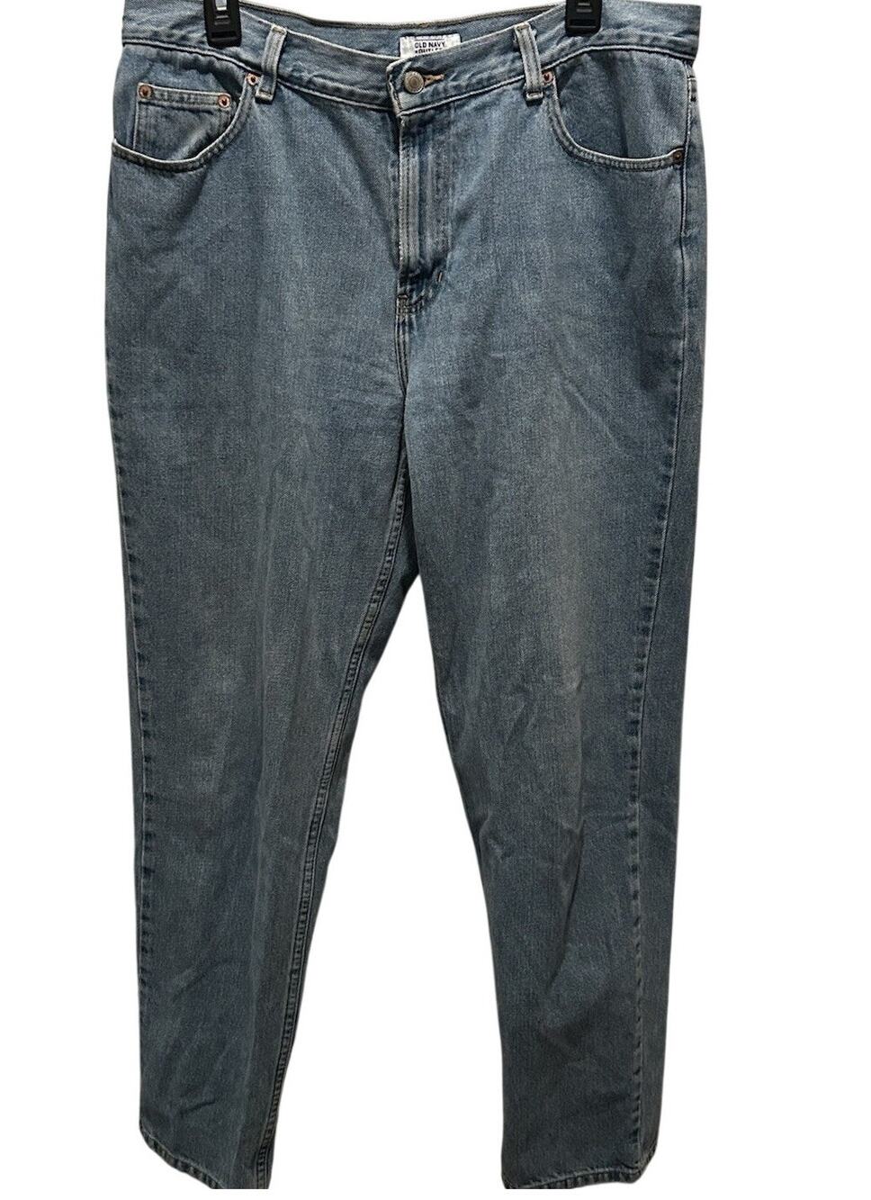 Old Navy Womens Relaxed Fit Jeans 16 Long Medium Blue Cotton Denim Pockets